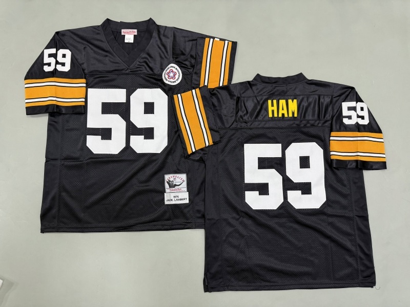 Men 2025 Pittsburgh Steelers #59 Ham black Throwback Limited NFL Jersey style 002->pittsburgh steelers->NFL Jersey